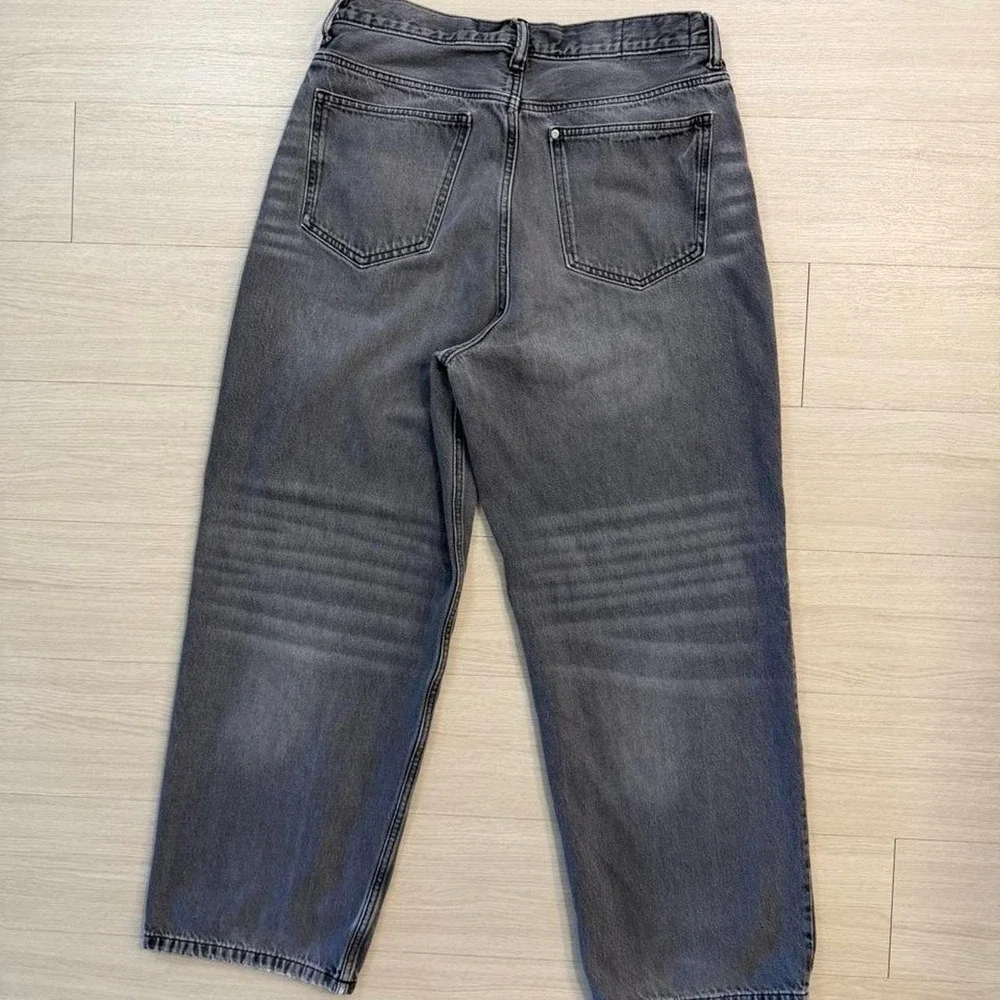 H&M Baggy Dark Grey Faded Wide Leg Jeans Mens Size 31x32 Dark Wash